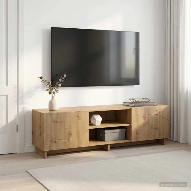 vidaXL TV-standaard 140 x 34,5 x 40 cm Artisanaal eiken Bewerkt hout Bruin