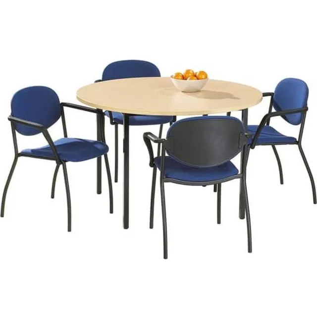 ABC Kantoormeubelen Ronde vergadertafel of kantoortafel Kubus 120 cm bladkleur Lichtgrijs framekleur Antraciet (Ral 7016) Antraciet (Ral 7016)/Lichtgrijs