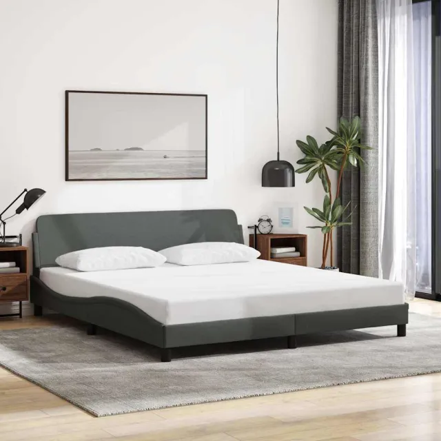 vidaXL Bedframe "Dover" stof donkergrijs 183x213 cm