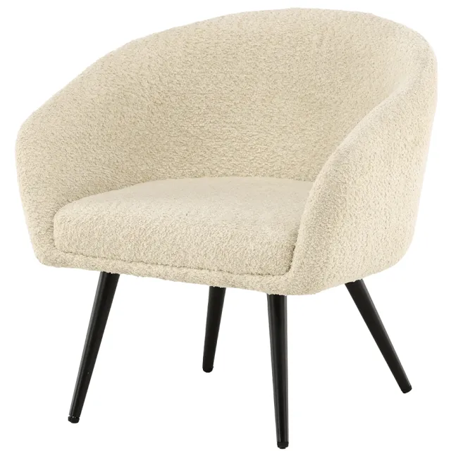 Nest living Annika kinderfauteuil teddy gebroken wit – met zwarte poten