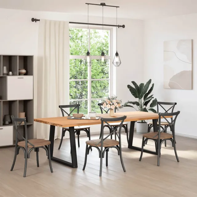 vidaXL Eettafelpoten 2 st 80x(72-73) cm staal antraciet Anthraciet