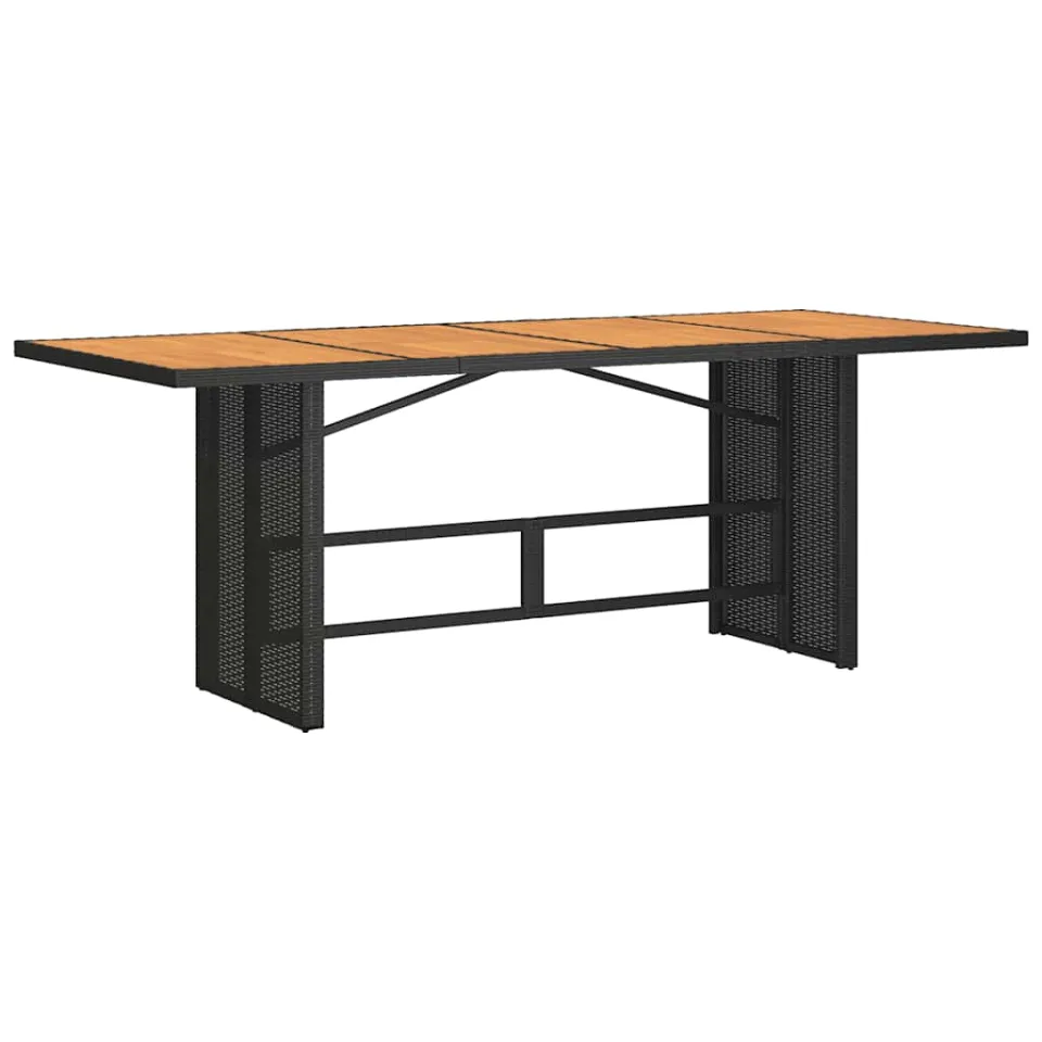 vidaXL 7-delige Bistroset met kussens poly rattan zwart, foto 4