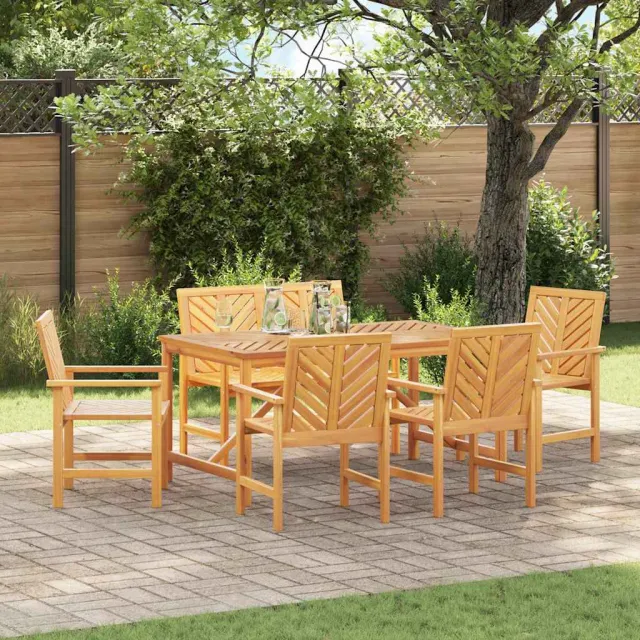vidaXL Tuin eettafelset 6 st Bruin 150 x 90 x 74 cm Massief Acaciahout
