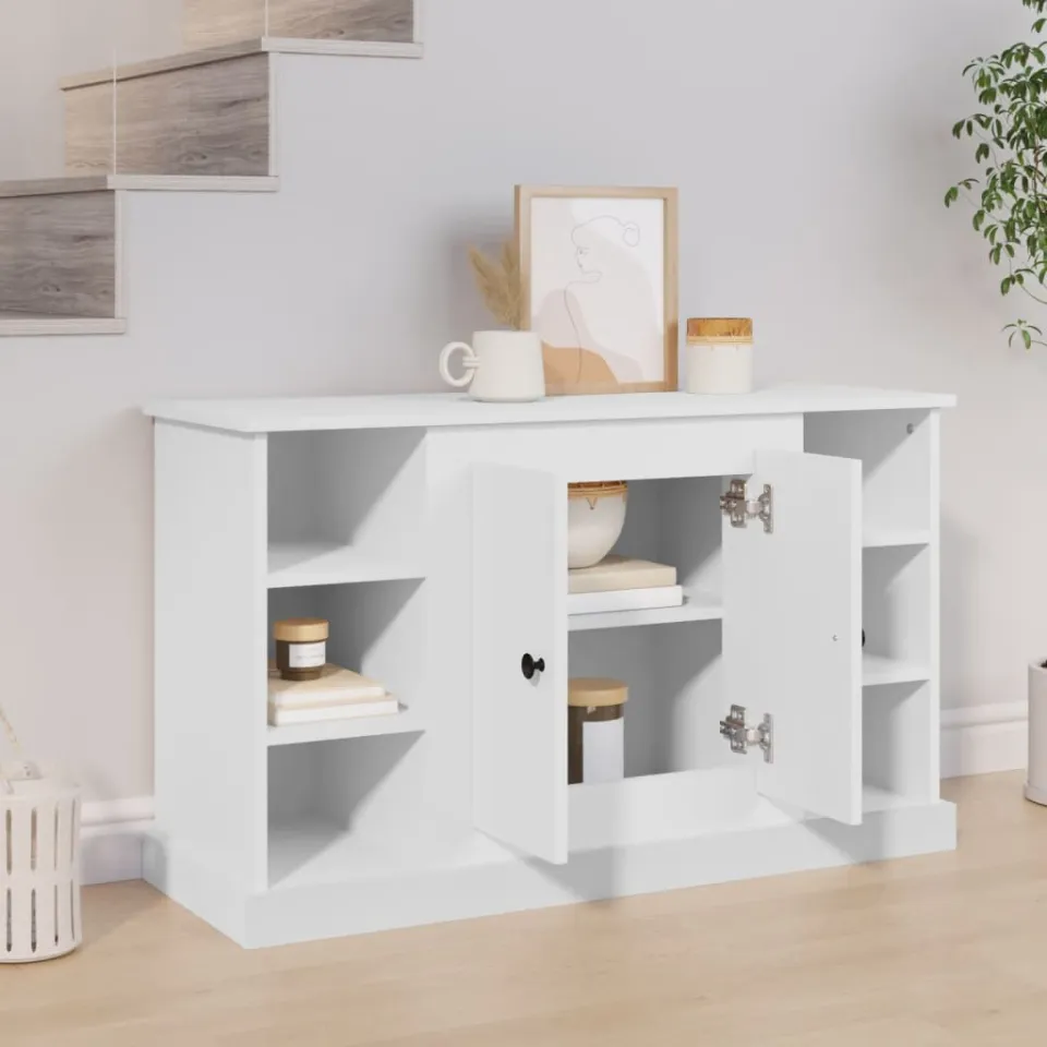vidaXL Dressoir 100x35,5x60 cm bewerkt hout wit, foto 3