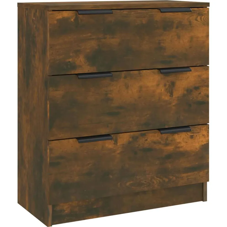 vidaXL Dressoir 60x30x70 cm bewerkt hout gerookt eikenkleurig Bruin