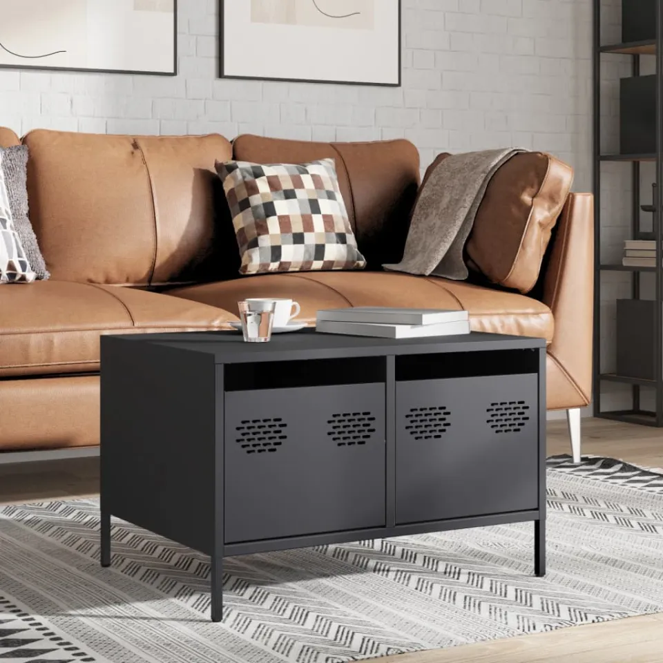 vidaXL Tv-meubel 68x50x43,5 cm koudgewalst staal antracietkleurig, foto 4
