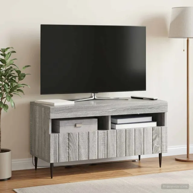 vidaXL LED tv-meubel ZWOLLE 81 x 35 x 43 cm Grijs Sonoma Bewerkt hout, foto 2