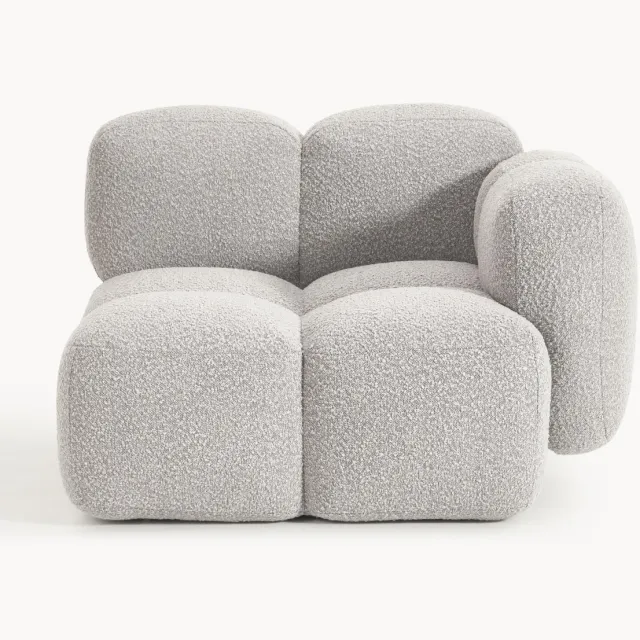 Westwing Collection Hoekmodule Tayla van bouclé taupe