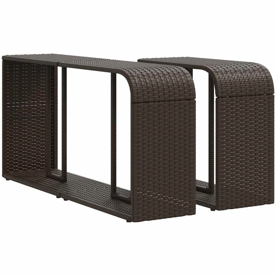 vidaXL 10-delige tuinbankset met kussens, bruin polyrotan