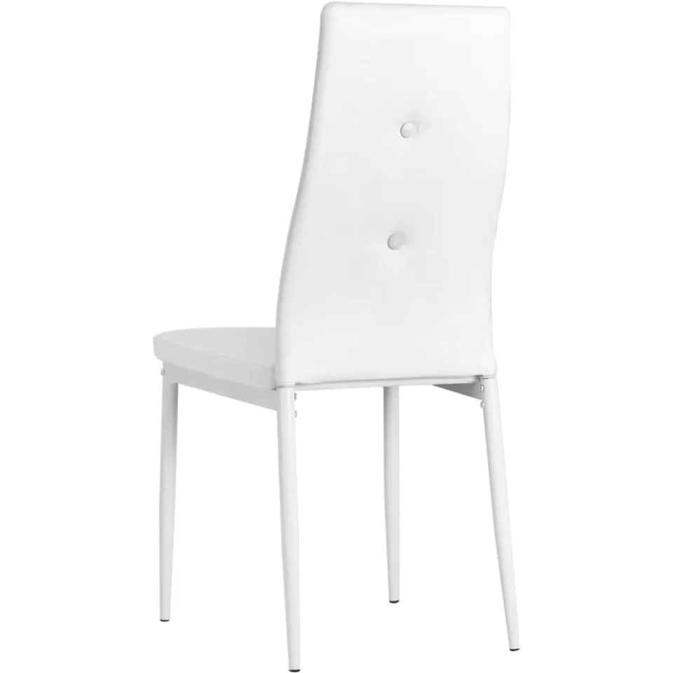 vidaXL Eetkamerstoelen 6 st kunstleer wit, foto 4