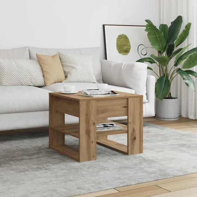 vidaXL Salontafel 55,5x55x45 cm bewerkt hout artisanaal eikenkleur, foto 2