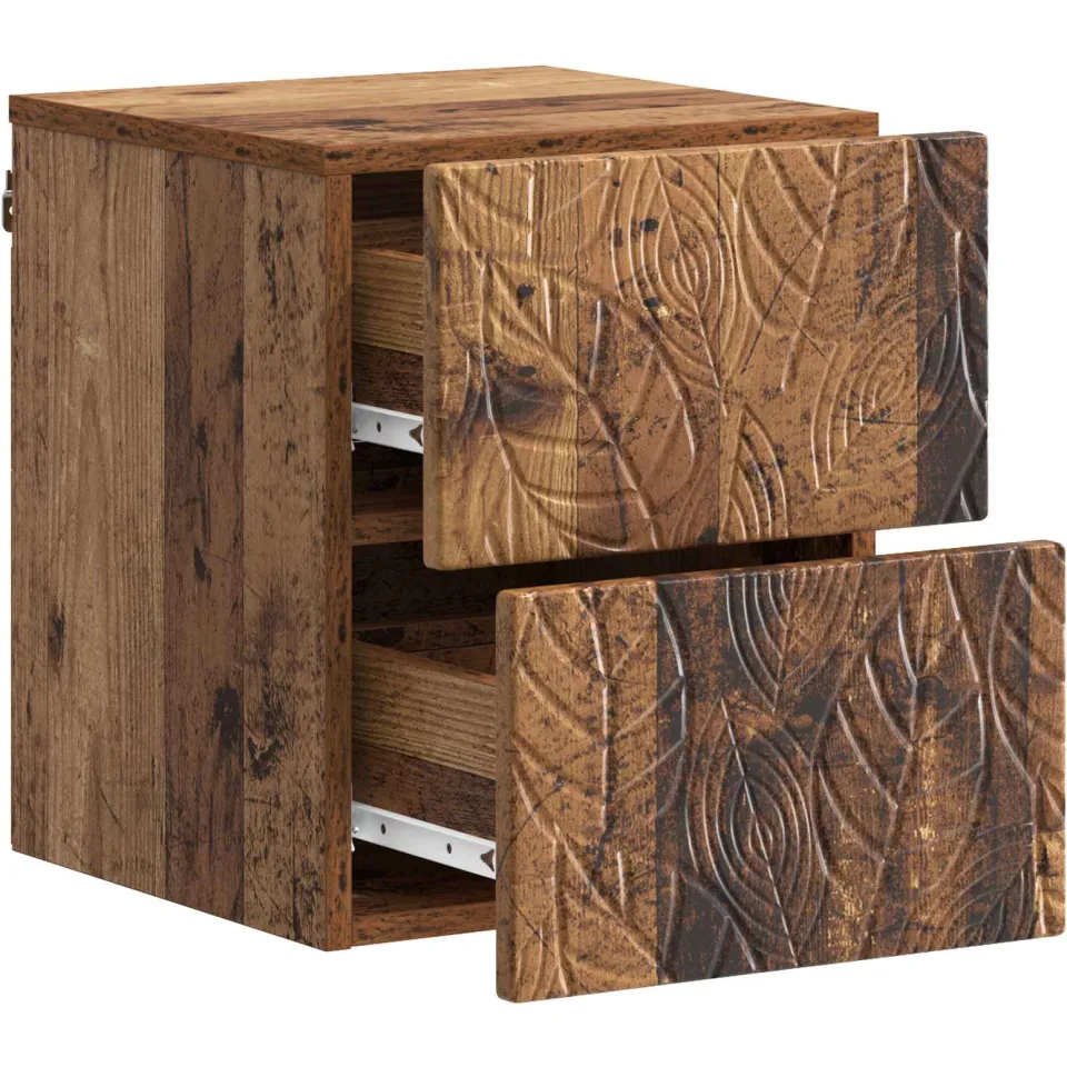vidaXL Wandbeugel Bedkast Oud hout 34,5 x 33 x 40 cm Bewerkt hout Bruin