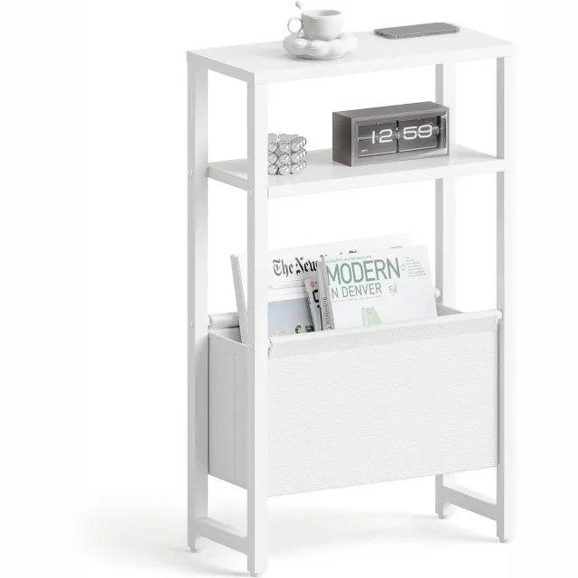 Duraxl Bijzettafel - 3 planken - 18 cm breed - Wit