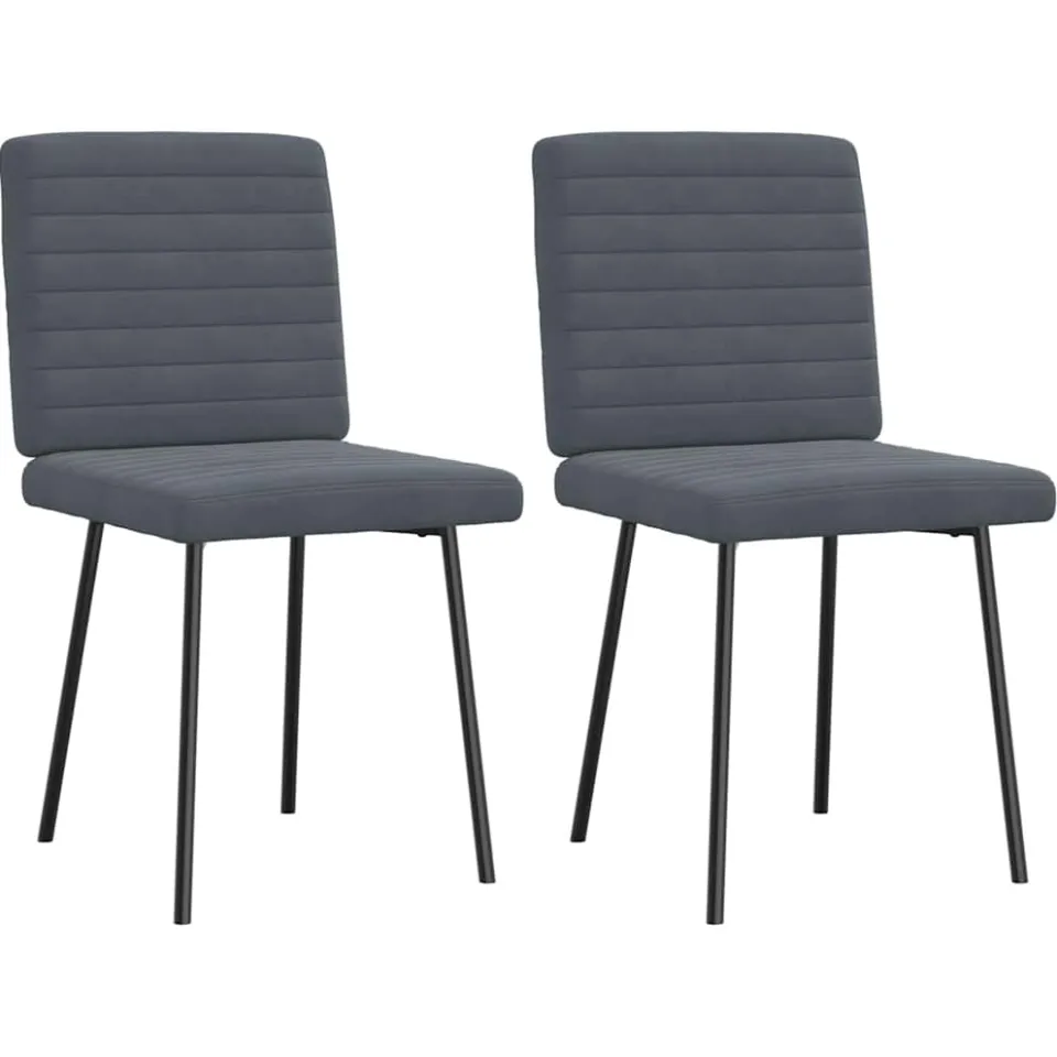vidaXL Eetkamerstoelen 2 st fluweel donkergrijs grijs, foto 3