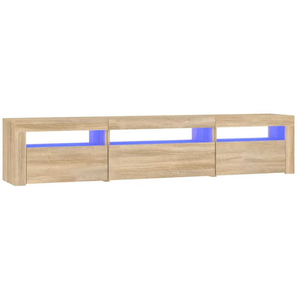vidaXL Tv-meubel met LED-verlichting 195x35x40 cm sonoma eikenkleurig Bruin