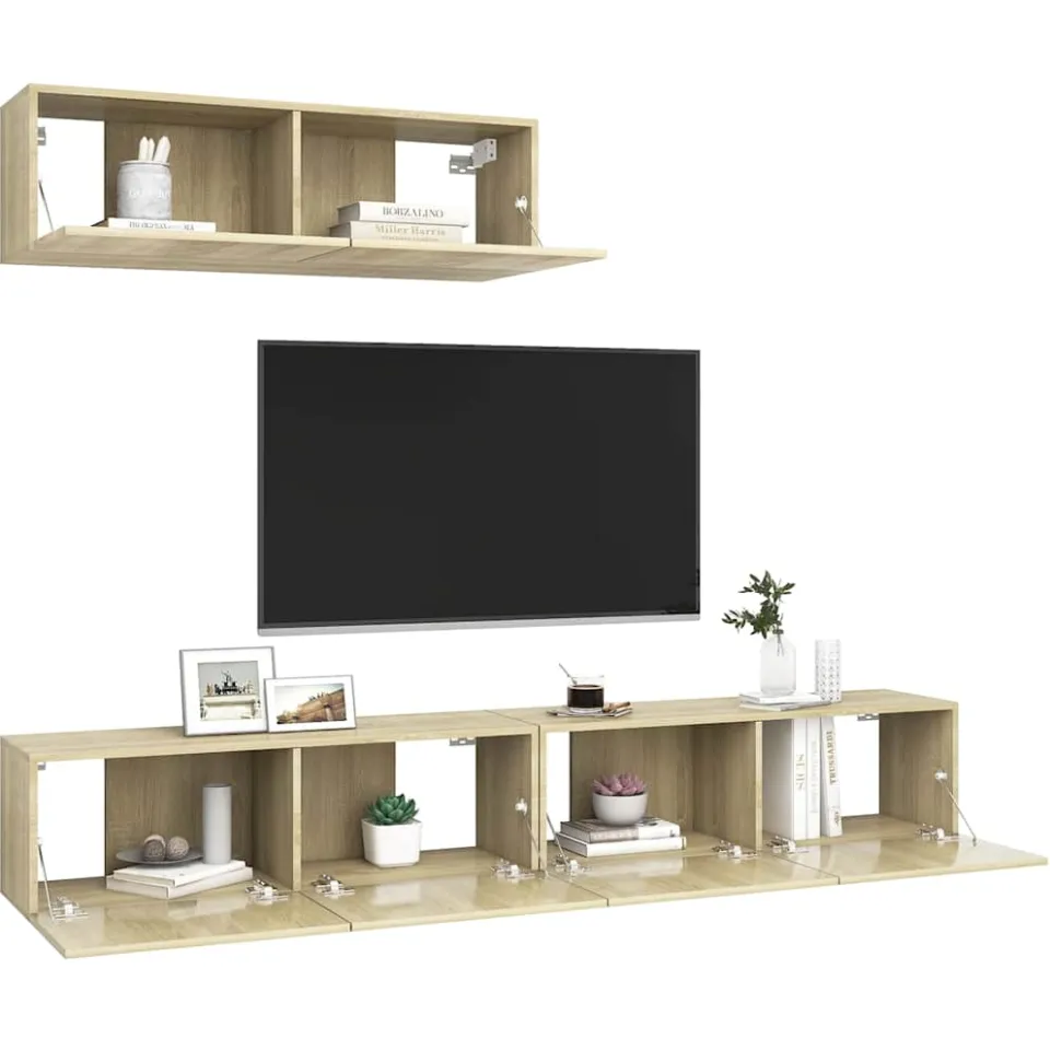 vidaXL Tv-meubelen 3 st bewerkt hout sonoma eikenkleurig, foto 3