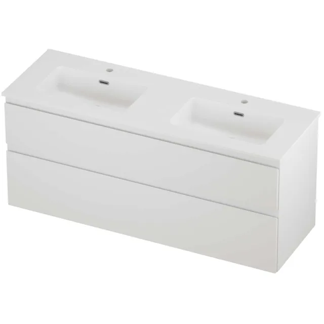 Proline Tribute Badmeubelset Porselein Elegant Dubbel 140x46x62 cm Mat White Mat Wit