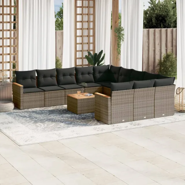 vidaXL Patio Sofa Set 11-zits Grey, foto 2