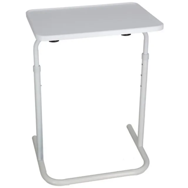 Gerimport Bijzettafel - wit - kunststof - verstelbaar - 48 x 38 cm - klaptafel