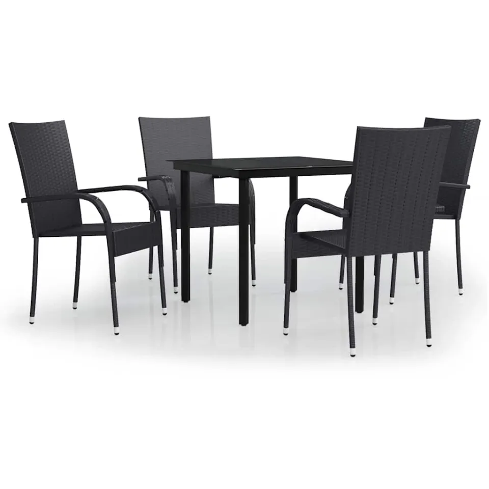 vidaXL 5-delige Tuinset zwart, foto 3