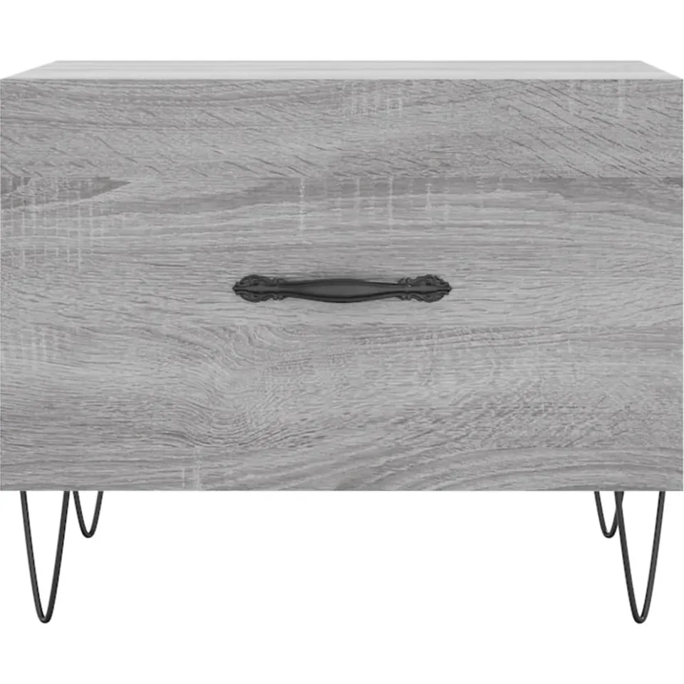 vidaXL Salontafels 2 st 50x50x40 cm bewerkt hout grijs sonoma eiken, foto 4