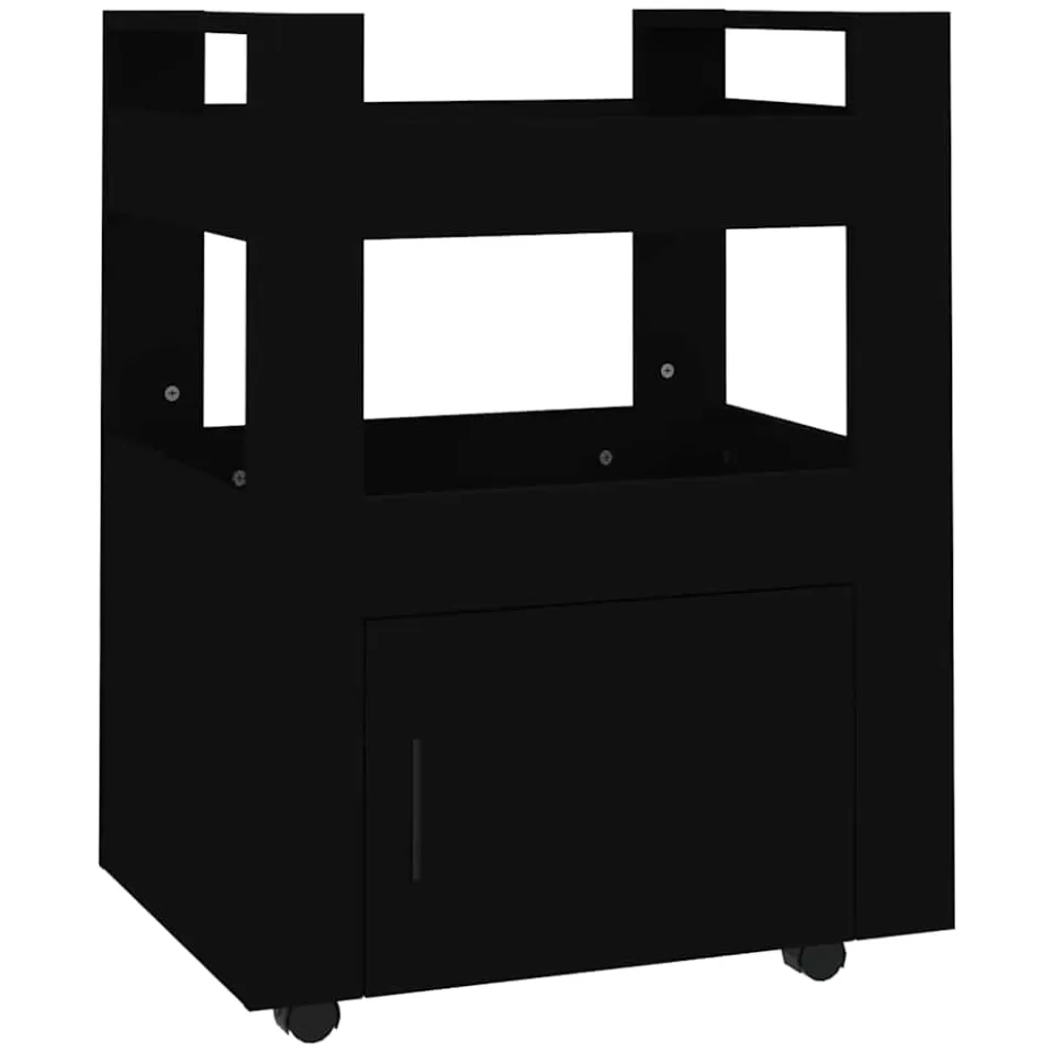 vidaXL Keukentrolley 60x45x80 cm bewerkt hout zwart