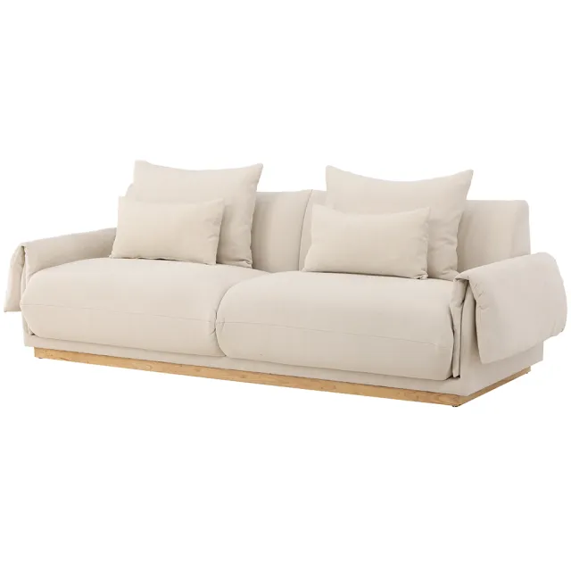 Nest living Rikki gestoffeerde 3-zits bank beige - 237 cm