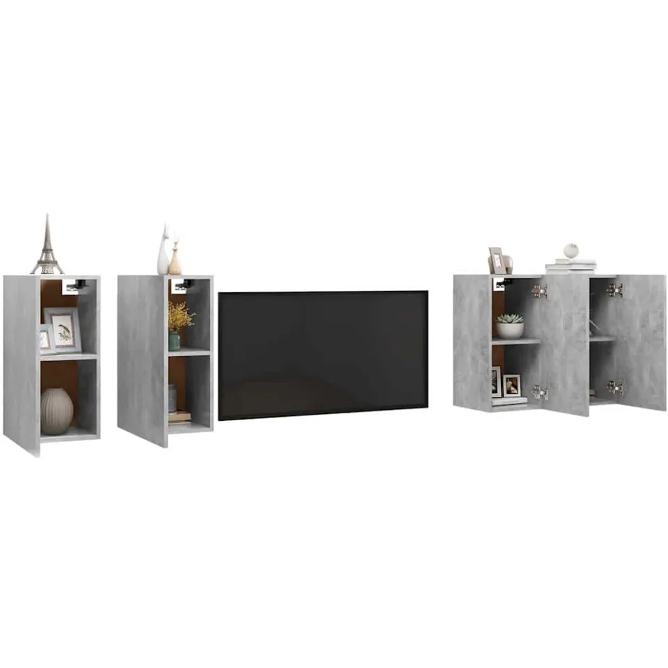 vidaXL Tv-meubelen 4 st 30,5x30x60 cm bewerkt hout betongrijs grijs, foto 4