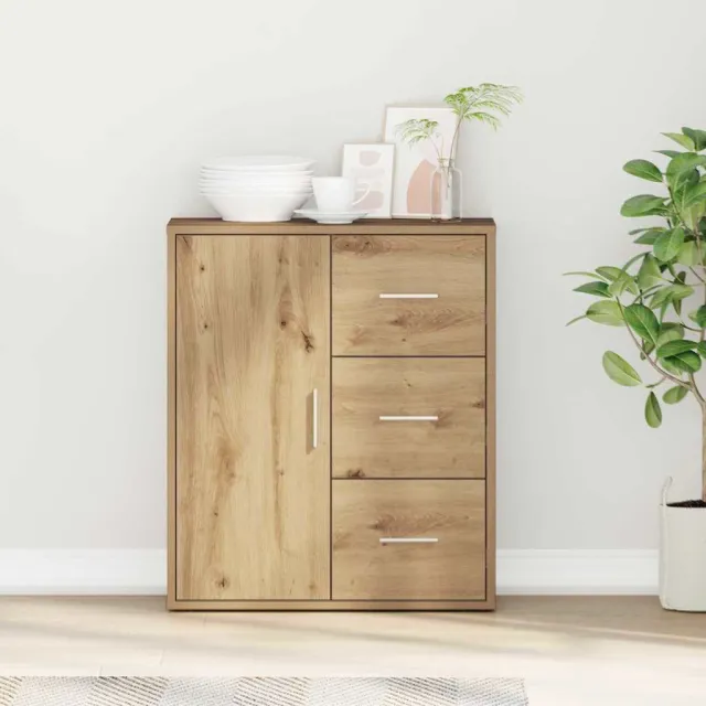 vidaXL Dressoir Artisan Eiken 60 x 31 x 70 cm Bewerkt hout Bruin