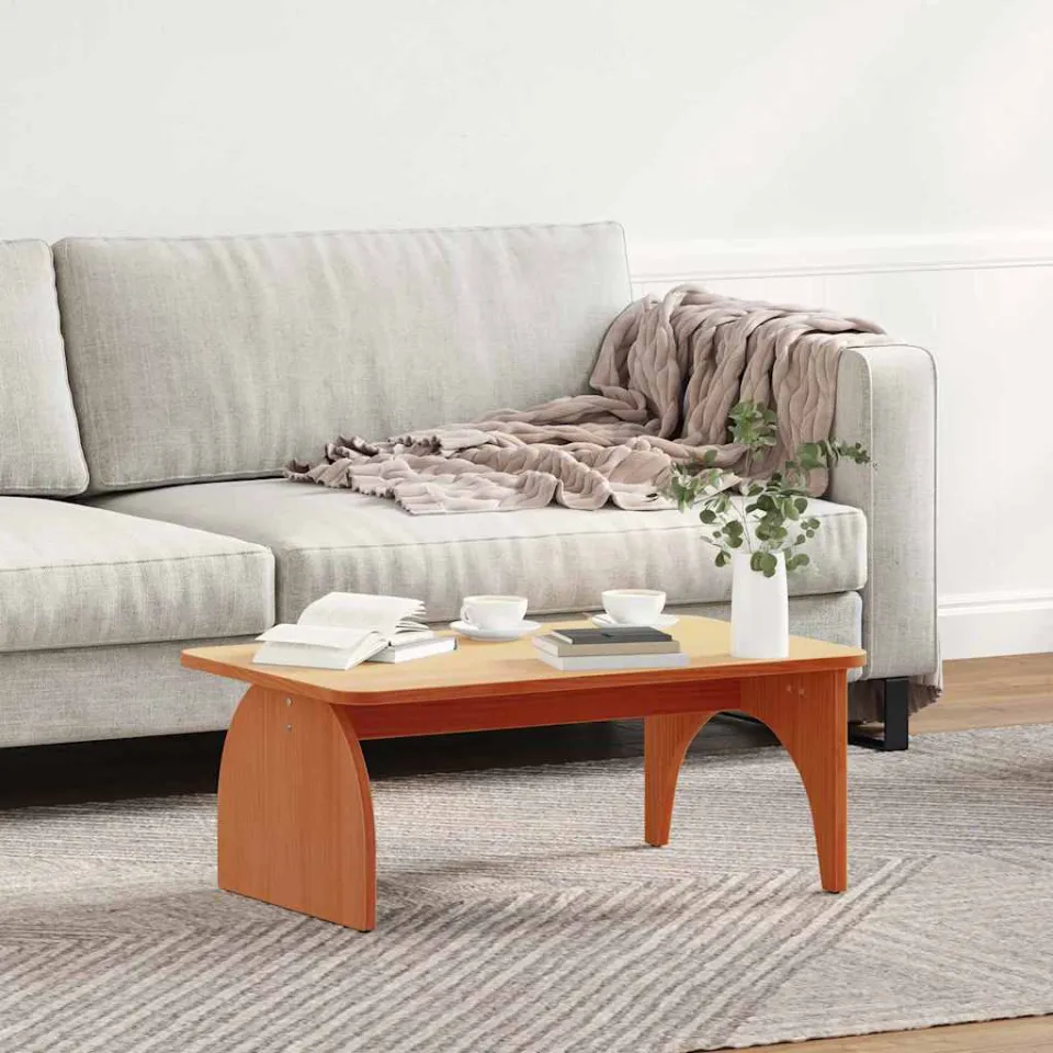 vidaXL Salontafel Wasbruin 80 x 50 x 31 cm Massief grenenhout bruin, foto 3
