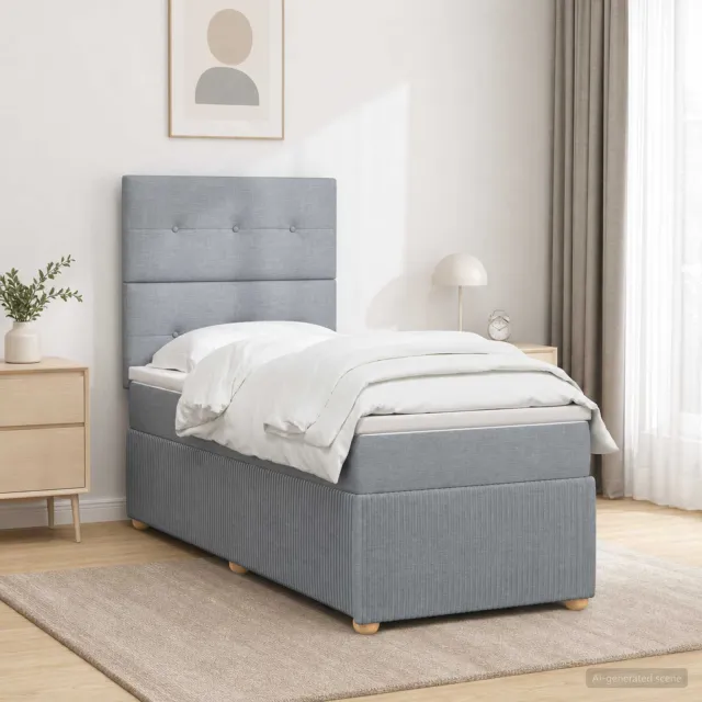 vidaXL Boxspringbed met matras Lichtgrijs 80 x 200 cm Stof
