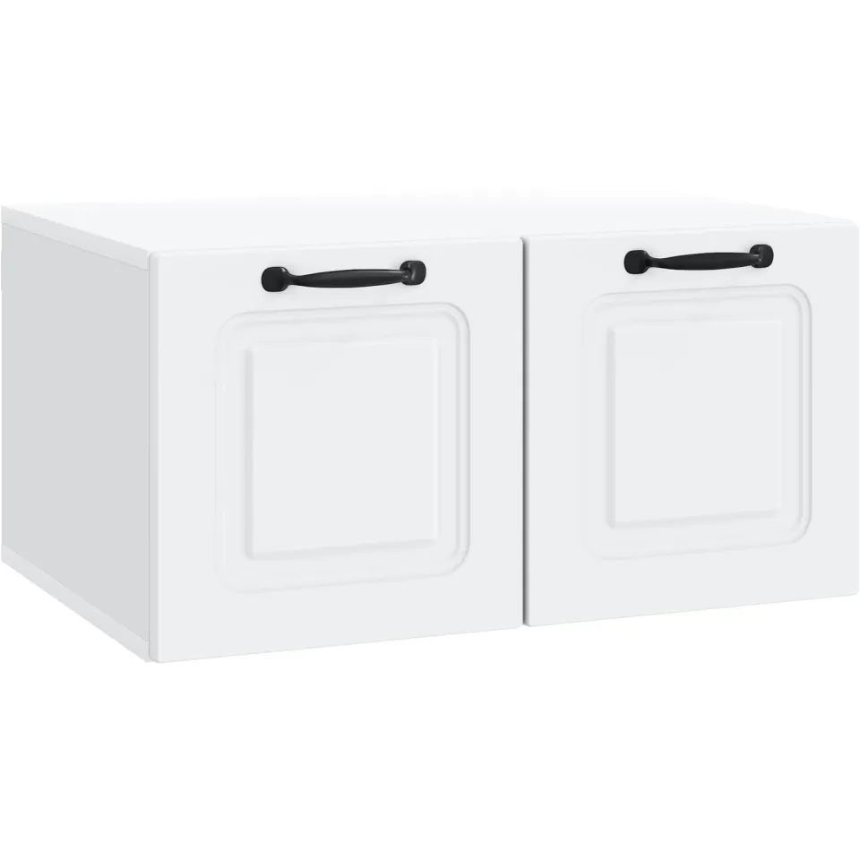 vidaXL Wandbeugel TV-kast Wit 59,5 x 41 x 30 cm Bewerkt hout, foto 3