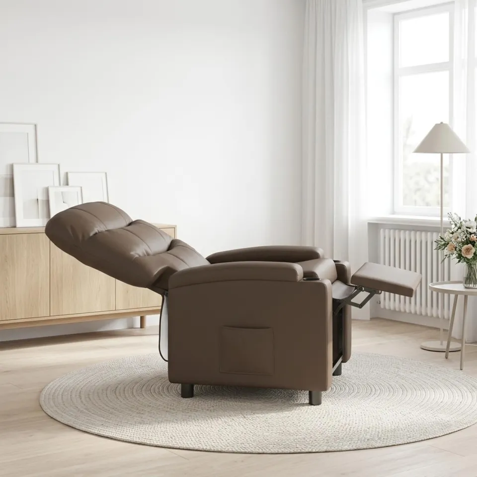 vidaXL Ligstoel Grijs 75 x 93 x 102 cm Stof, foto 3