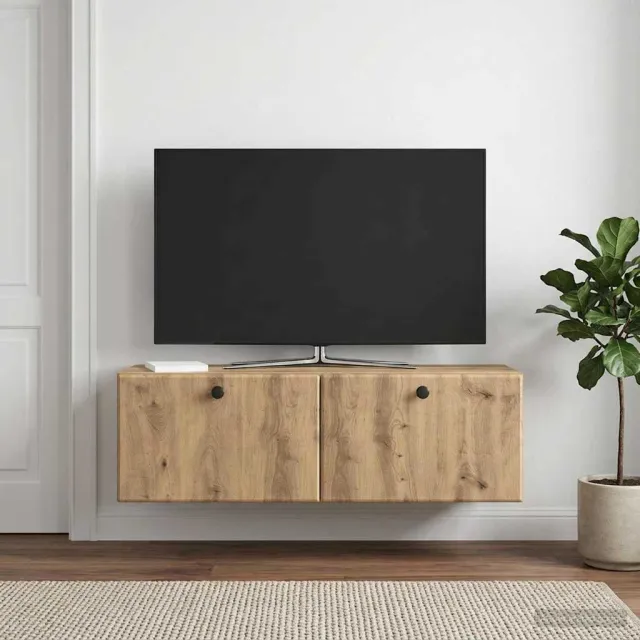 vidaXL Wandbeugel TV-kast 98 x 31 x 30 cm Artisanaal eiken Bruin