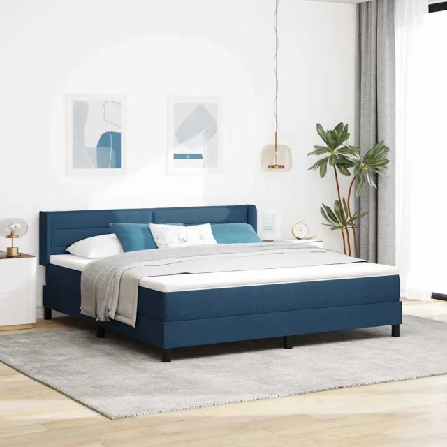 vidaXL Boxspringbed met hoofdeinde Blauw 200 x 180 cm Stof