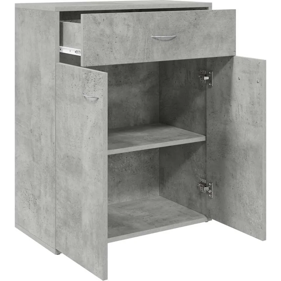 vidaXL Dressoir 60x30x75 cm bewerkt hout betongrijs grijs