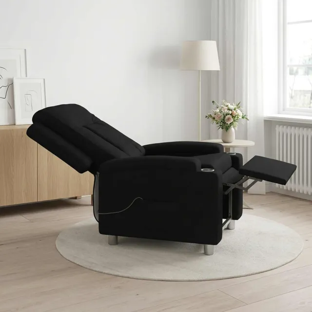 vidaXL Massage-relaxstoel Zwart 75 x 95 x 100 cm Stof, foto 2