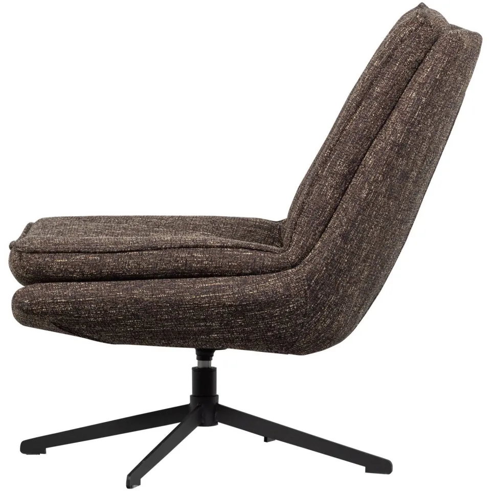 WOOOD Milaro Draaifauteuil - Polyester - Bruin Melange - 88x75x94, foto 3