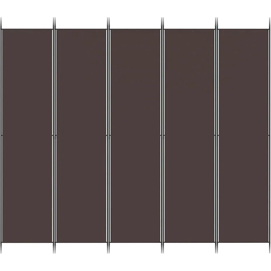 vidaXL Kamerscherm met 5 panelen 250x220 cm stof bruin