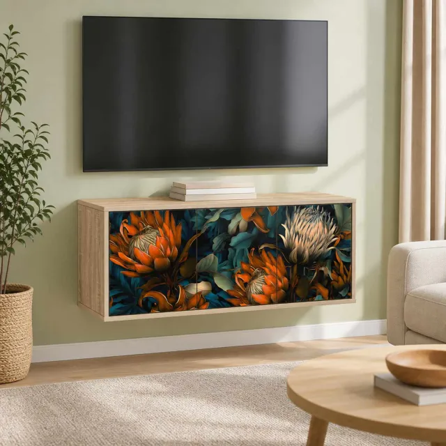 vidaXL Wandgemonteerd tv-meubel LOCHEM 102 x 33 x 40 cm Sonoma Eiken Bruin