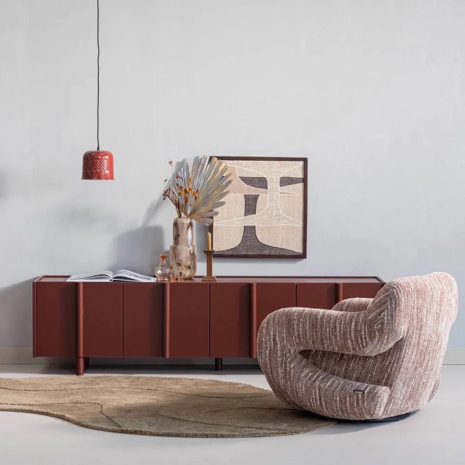WOOOD Folke Fauteuil - Chenille - Oudroze Melange - 70x88x88, foto 3
