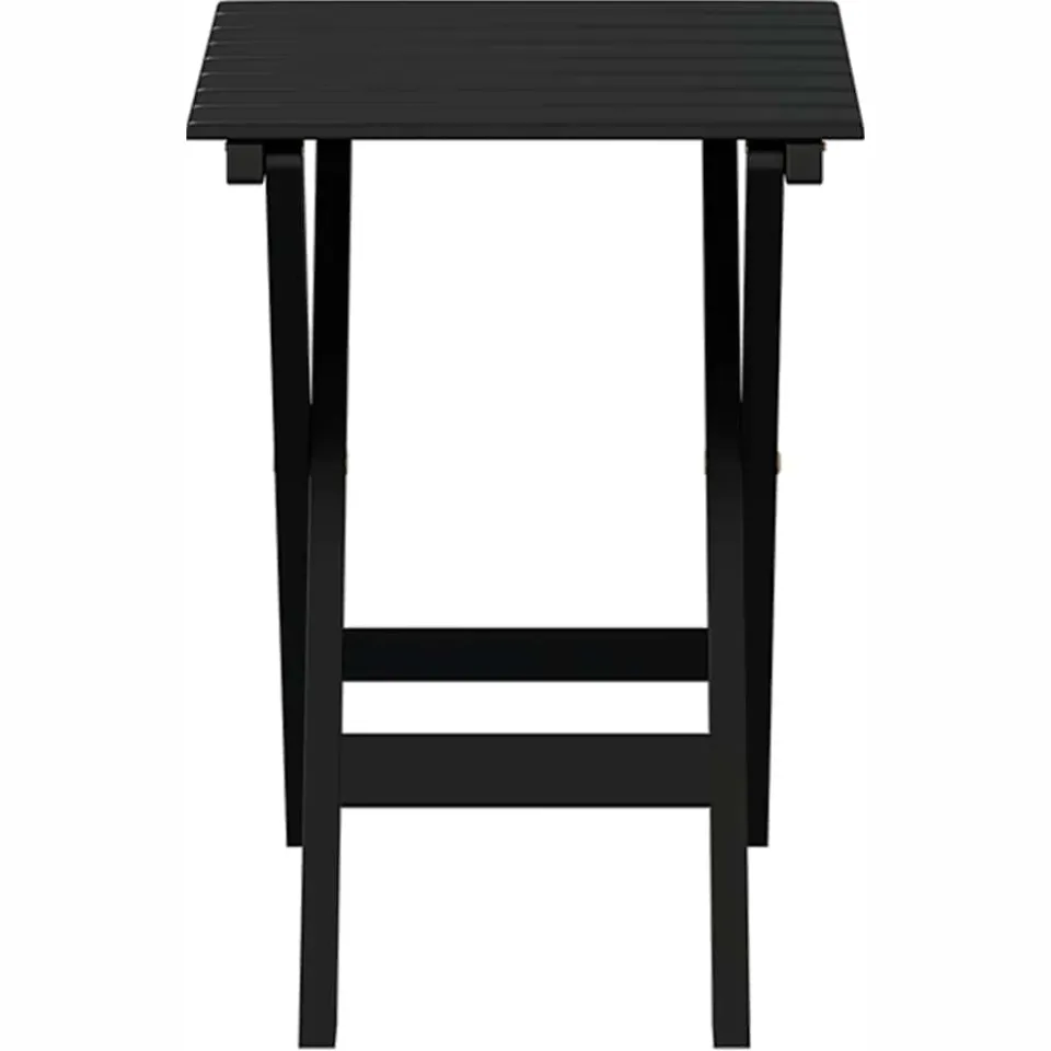 vidaXL Bijzettafel inklapbaar massief populierenhout zwart