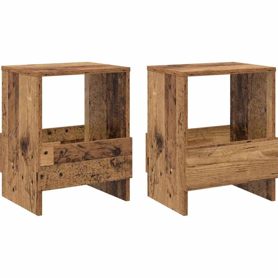vidaXL Tijdschrift Rek 2 st Oudhout 35 x 30 x 45 cm bruin, foto 3