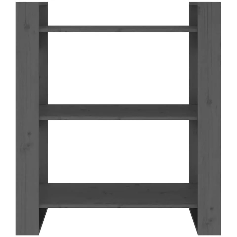 vidaXL Boekenkast/kamerscherm 80x35x91 cm massief grenenhout grijs, foto 4