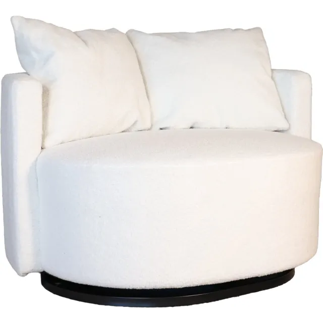 Lizzely Garden & Living Fauteuil loveseat teddy wit draaibare fauteuil