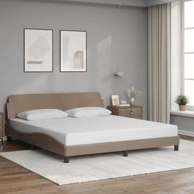 vidaXL Bedframe "Dover" kunstleer cappuccinokleurig 180x200 cm Bruin