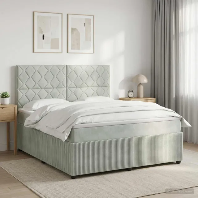 vidaXL Boxspringbed met matras Lichtgrijs 140 x 200 cm Fluweel