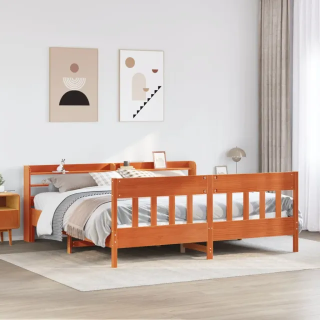 vidaXL Bedframe zonder matras massief grenenhout wasbruin 180x200 cm bruin