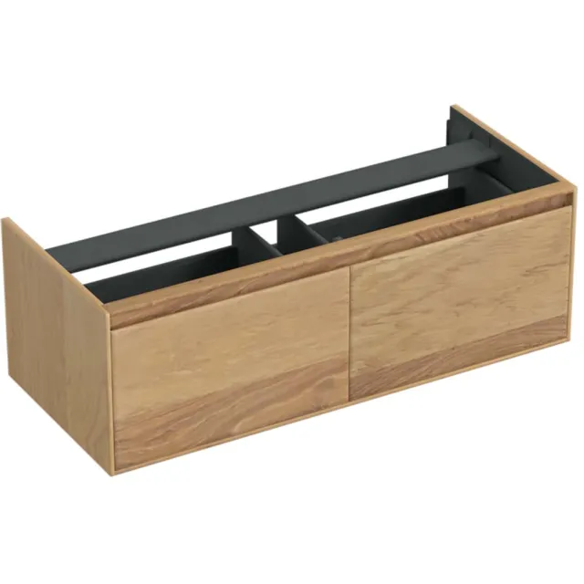 Forzalaqua Onderkast Forzalaqua Reno 120x51x40 Cm 2 Lades Softclose Eiken Smoke