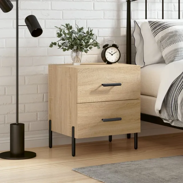 vidaXL Nachtkastje 40x35x47,5 cm bewerkt hout sonoma eikenkleurig, foto 2